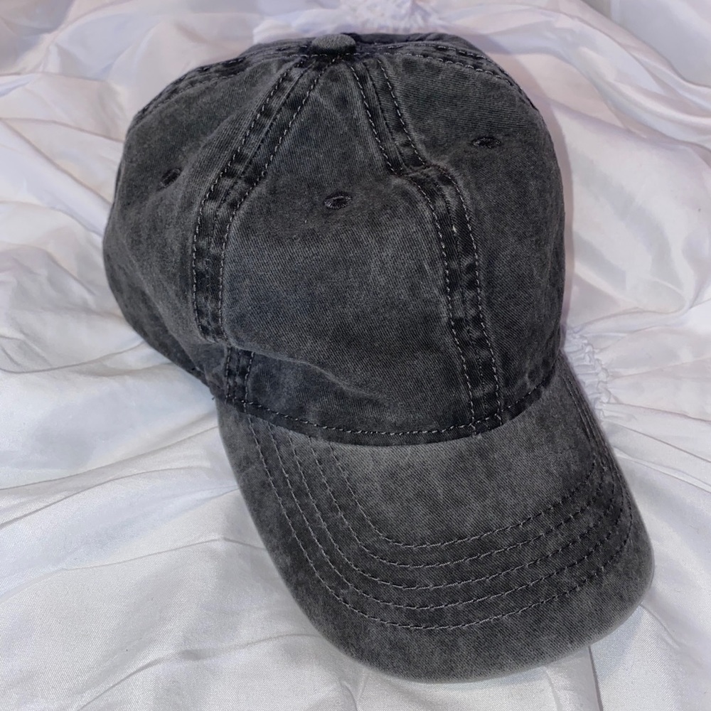 Faded/Distressed Dark Gray Baseball Cap